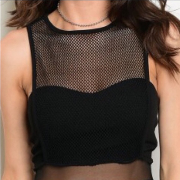 3/$36 black evening party dress mesh/net panels - Picture 5 of 8